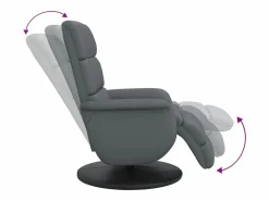 New Sillón de relax | Sillón reclinable con reposapiés cuero sintético SHL2573 Gris