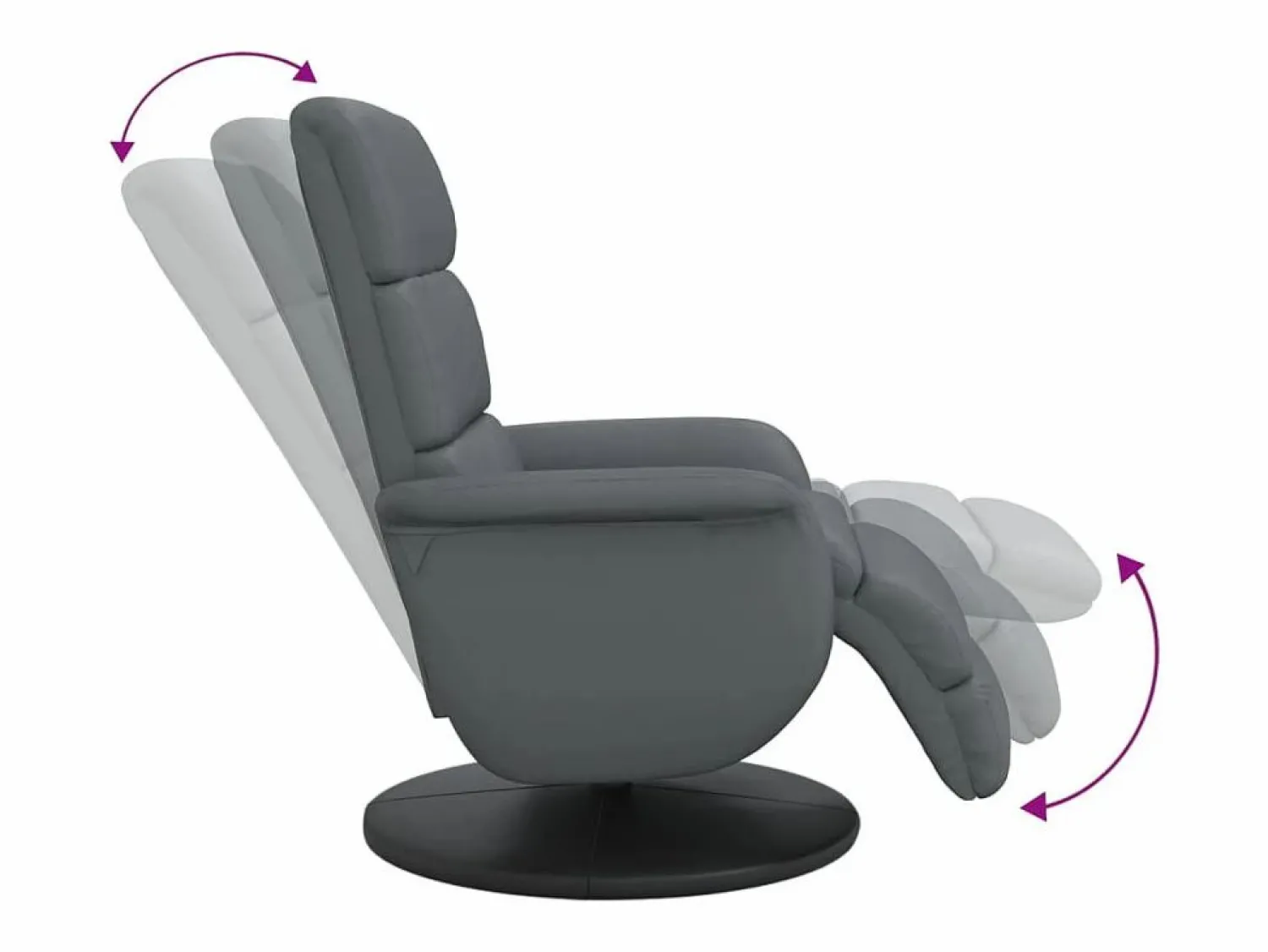 New Sillón de relax | Sillón reclinable con reposapiés cuero sintético SHL2573 Gris