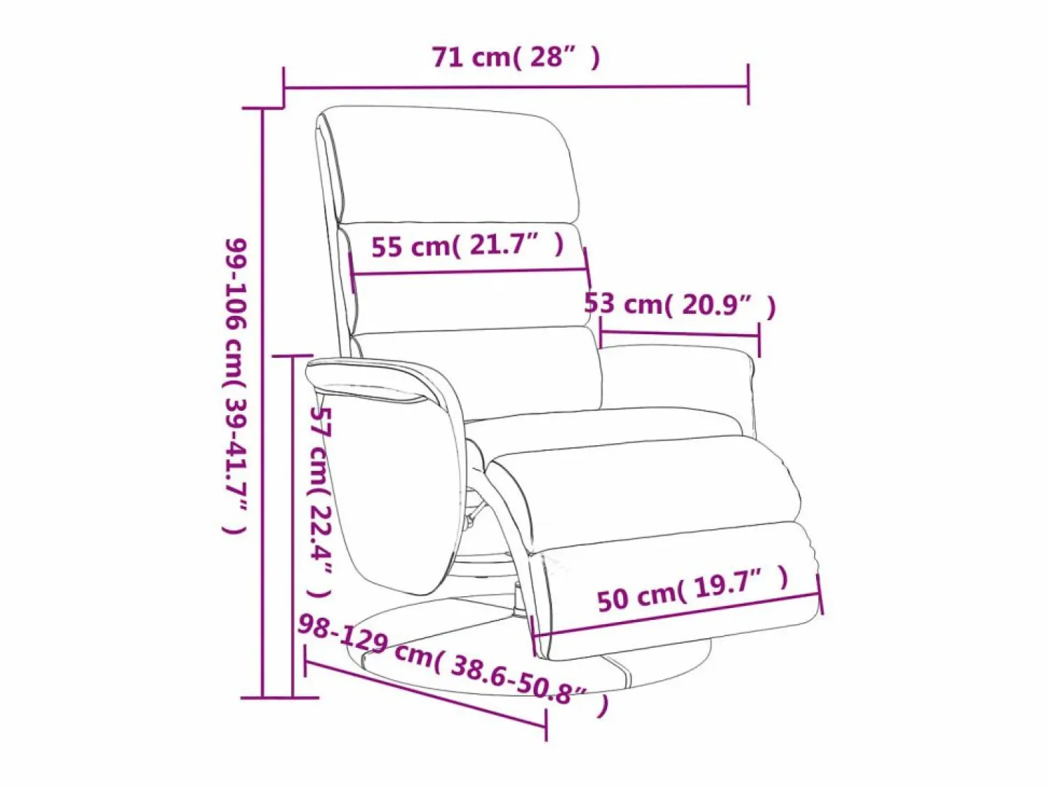 New Sillón de relax | Sillón reclinable con reposapiés cuero sintético SHL2573 Gris