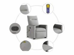 Hot Sillón de salón | Silla | Sillón de masaje reclinable de pie de tela nube SHL7192 Gris