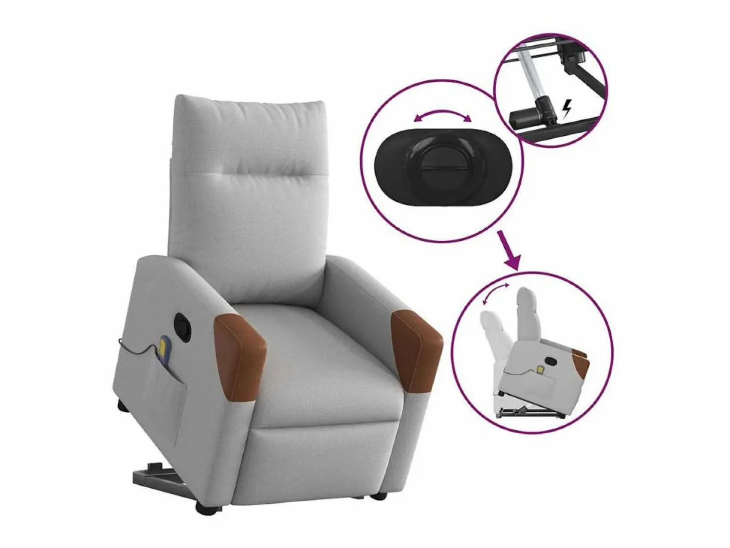 Sillón de salón | Silla | Sillón de masaje reclinable de pie de tela nube SHL4370