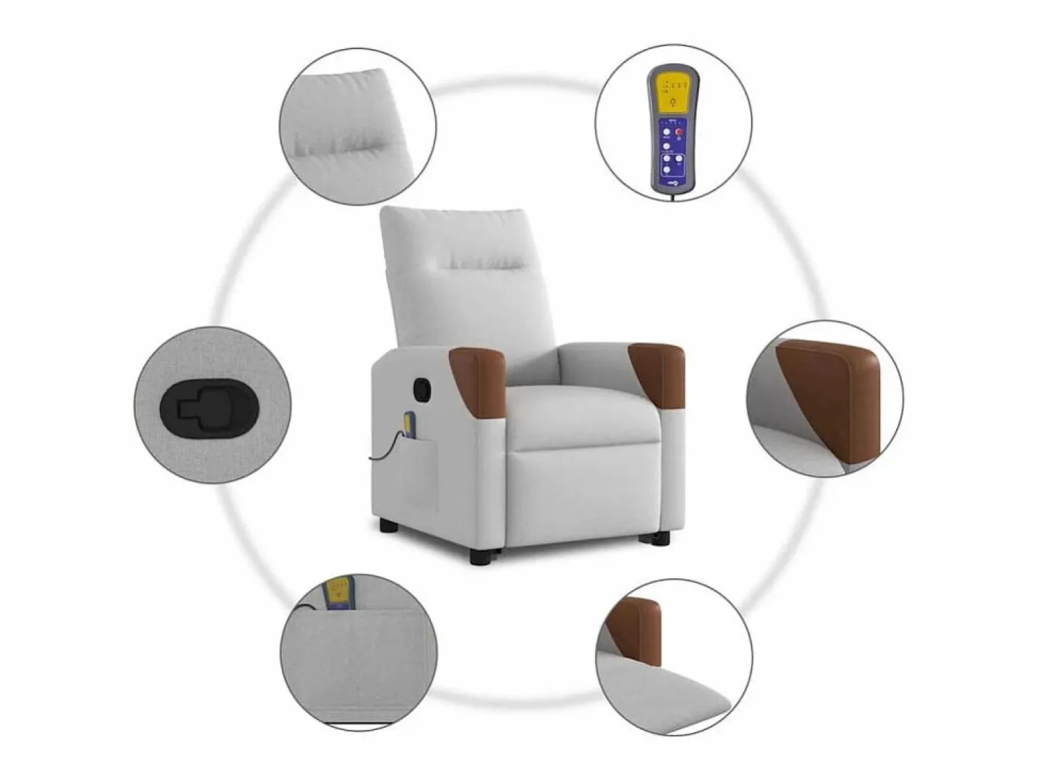 Sillón de salón | Silla | Sillón de masaje reclinable de pie de tela nube SHL4370