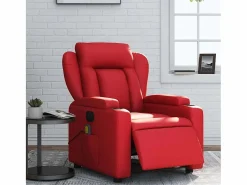 Sillón de salón | Silla | Sillón de masaje reclinable eléctrico de cuero artificial SHL5237 Rojo