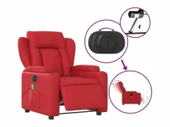 Sillón de salón | Silla | Sillón de masaje reclinable eléctrico de cuero artificial SHL5237 Rojo