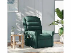 Sillón de salón | Silla | Sillón de masaje reclinable de tela verde oscuro SHL5405