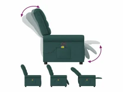 Sillón de salón | Silla | Sillón de masaje reclinable de tela verde oscuro SHL5405