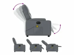 Clearance Sillón de salón | Silla | Sillón de masaje reclinable eléctrico cuero sintético SHL2796 Gris