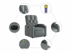 Clearance Sillón de salón | Silla | Sillón de masaje reclinable eléctrico cuero sintético SHL2796 Gris