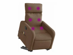 Sillón de salón | Silla | Sillón de masaje eléctrico reclinable elevable tela marrón SHL7849