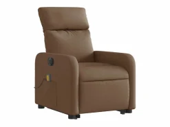 Sillón de salón | Silla | Sillón de masaje eléctrico reclinable elevable tela marrón SHL7849