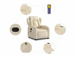 Online Sillón de salón | Silla | Sillón de masaje reclinable de tela SHL2952 Crema