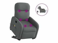 Best Sillón de salón | Silla | Sillón de masaje eléctrico reclinable elevable tela gris oscuro SHL8828 Sillón De Masaje