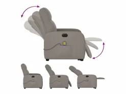 Outlet Sillón de salón | Silla | Sillón de masaje eléctrico reclinable elevable tela taupé SHL7158 Sillón De Masaje
