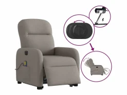 Outlet Sillón de salón | Silla | Sillón de masaje eléctrico reclinable elevable tela taupé SHL7158 Sillón De Masaje