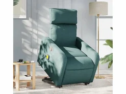 Sale Sillón de salón | Silla | Sillón masaje eléctrico reclinable elevable tela verde oscuro SHL5032 Sillón De Masaje