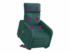 Sale Sillón de salón | Silla | Sillón masaje eléctrico reclinable elevable tela verde oscuro SHL5032 Sillón De Masaje