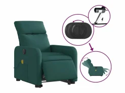 Sale Sillón de salón | Silla | Sillón masaje eléctrico reclinable elevable tela verde oscuro SHL5032 Sillón De Masaje