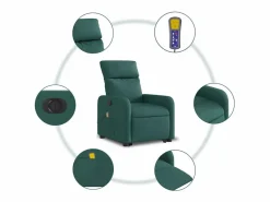 Sale Sillón de salón | Silla | Sillón masaje eléctrico reclinable elevable tela verde oscuro SHL5032 Sillón De Masaje