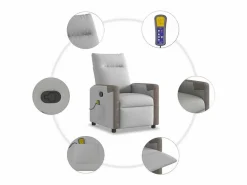 Hot Sillón de salón | Silla | Sillón de masaje reclinable de tela nube SHL8277 Gris