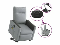 Sillón de salón | Silla | Sillón de masaje eléctrico reclinable elevable tela claro SHL5202
