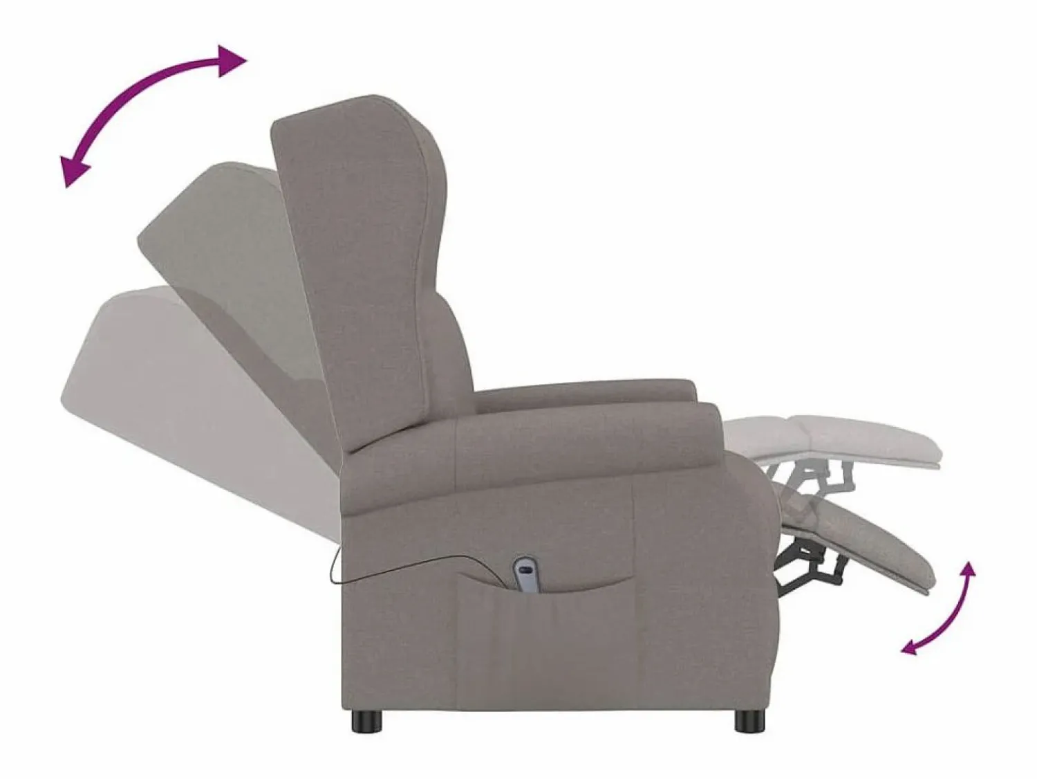 New Sillón de salón | Silla | Sillón orejero reclinable eléctrico tela taupe SHL5102 Sillón Relax