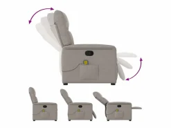 Sillón de salón | Silla | Sillón de masaje reclinable de tela gris taupé SHL9515