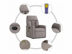 Sillón de salón | Silla | Sillón de masaje reclinable de tela gris taupé SHL9515