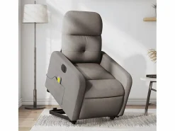 Sillón de salón | Silla | Sillón de masaje eléctrico reclinable elevable tela taupé SHL5914