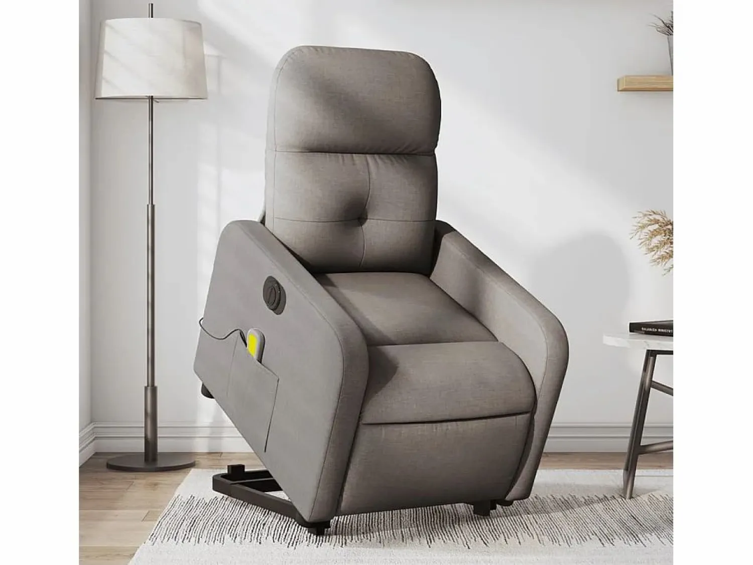 Sillón de salón | Silla | Sillón de masaje eléctrico reclinable elevable tela taupé SHL5914