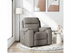 Sillón de salón | Silla | Sillón de masaje reclinable de tela gris taupé SHL3515 Topo
