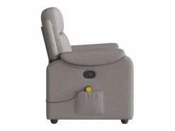 Sillón de salón | Silla | Sillón de masaje reclinable de tela gris taupé SHL3515 Topo