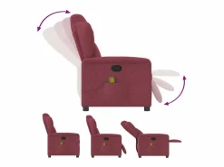 Sale Sillón de salón | Silla | Sillón de masaje reclinable de tela color vino tinto SHL9983 Rojo