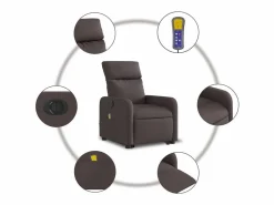 Online Sillón de salón | Silla | Sillón masaje eléctrico reclinable elevable tela marrón oscuro SHL8888 Sillón De Masaje