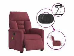 Sillón de salón | Silla | Sillón de masaje reclinable eléctrico tela tinto SHL7418 Sillón De Masaje