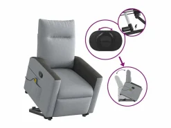Sillón de salón | Silla | Sillón de masaje reclinable de pie de tela claro SHL4103