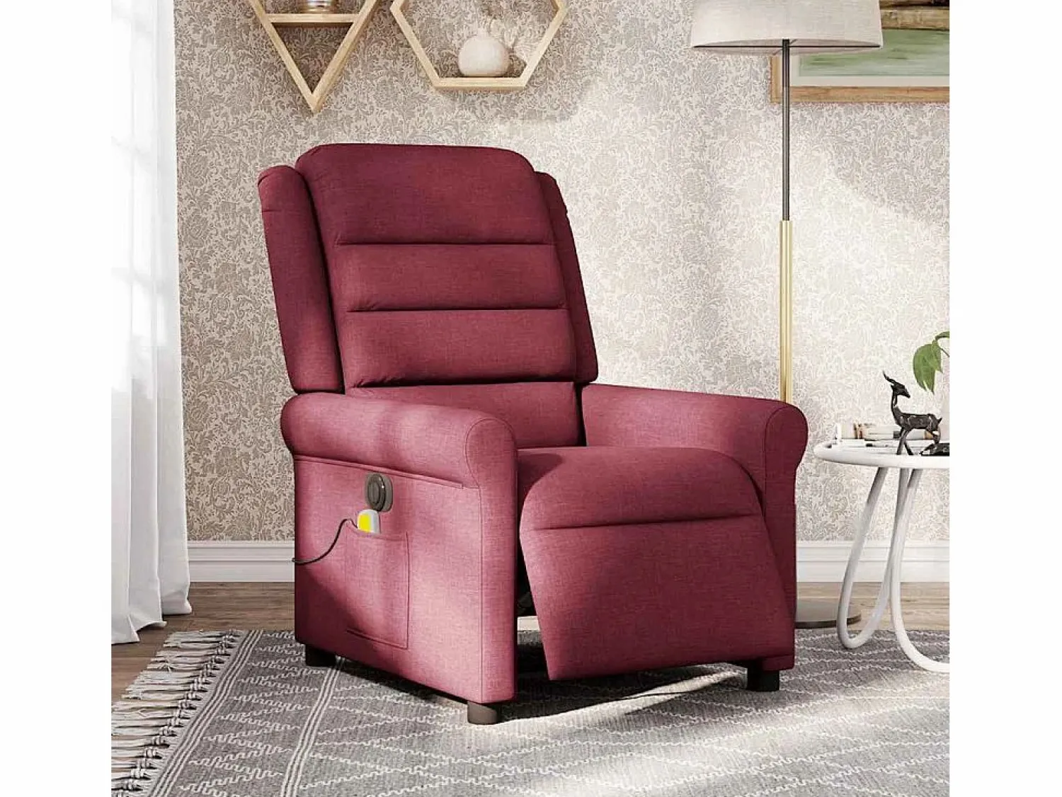 Clearance Sillón de salón | Silla | Sillón de masaje reclinable eléctrico tela tinto SHL7837 Sillón De Masaje
