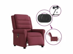 Clearance Sillón de salón | Silla | Sillón de masaje reclinable eléctrico tela tinto SHL7837 Sillón De Masaje