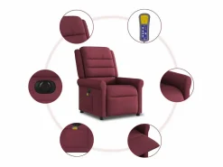 Clearance Sillón de salón | Silla | Sillón de masaje reclinable eléctrico tela tinto SHL7837 Sillón De Masaje