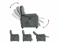 Sillón de salón | Silla | Sillón de masaje reclinable de tela gris oscuro SHL8546