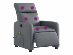 New Sillón de salón | Silla | Sillón de masaje reclinable eléctrico cuero sintético SHL6325 Gris