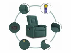 Outlet Sillón de salón | Silla | Sillón de masaje reclinable de tela verde oscuro SHL2651 Sillón De Masaje