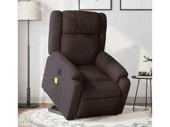 Sillón de salón | Silla | Sillón masaje eléctrico reclinable elevable tela marrón oscuro SHL5431