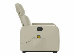 Outlet Sillón de salón | Silla | Sillón de masaje elevable eléctrico cuero sintético SHL7771 Crema