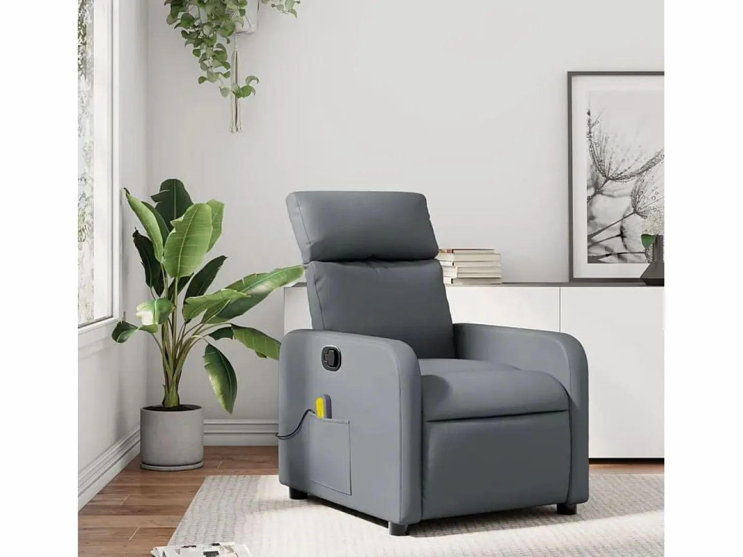 Sillón de salón | Silla | Sillón de masaje reclinable cuero sintético SHL9241 Gris