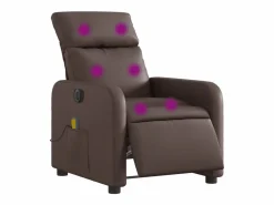 Sillón de salón | Silla | Sillón de masaje reclinable eléctrico cuero sintético marrón SHL8670