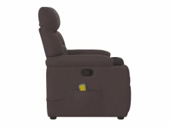 Sillón de salón | Silla | Sillón de masaje reclinable de tela marrón oscuro SHL7401