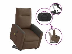 Sale Sillón de salón | Silla | Sillón de masaje eléctrico reclinable elevable tela marrón SHL4706 Sillón De Masaje