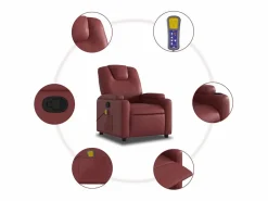 New Sillón de salón | Silla | Sillón de masaje reclinable cuero sintético tinto SHL8457 Sillón De Masaje