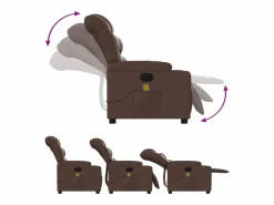 Best Sillón de salón | Silla | Sillón de masaje reclinable eléctrico cuero sintético marrón SHL5281 Sillón De Masaje