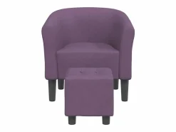 New Sillón de salón | Silla de relax con taburete tela morado SHL2462 Violeta